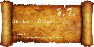 Henter Tünde névjegykártya